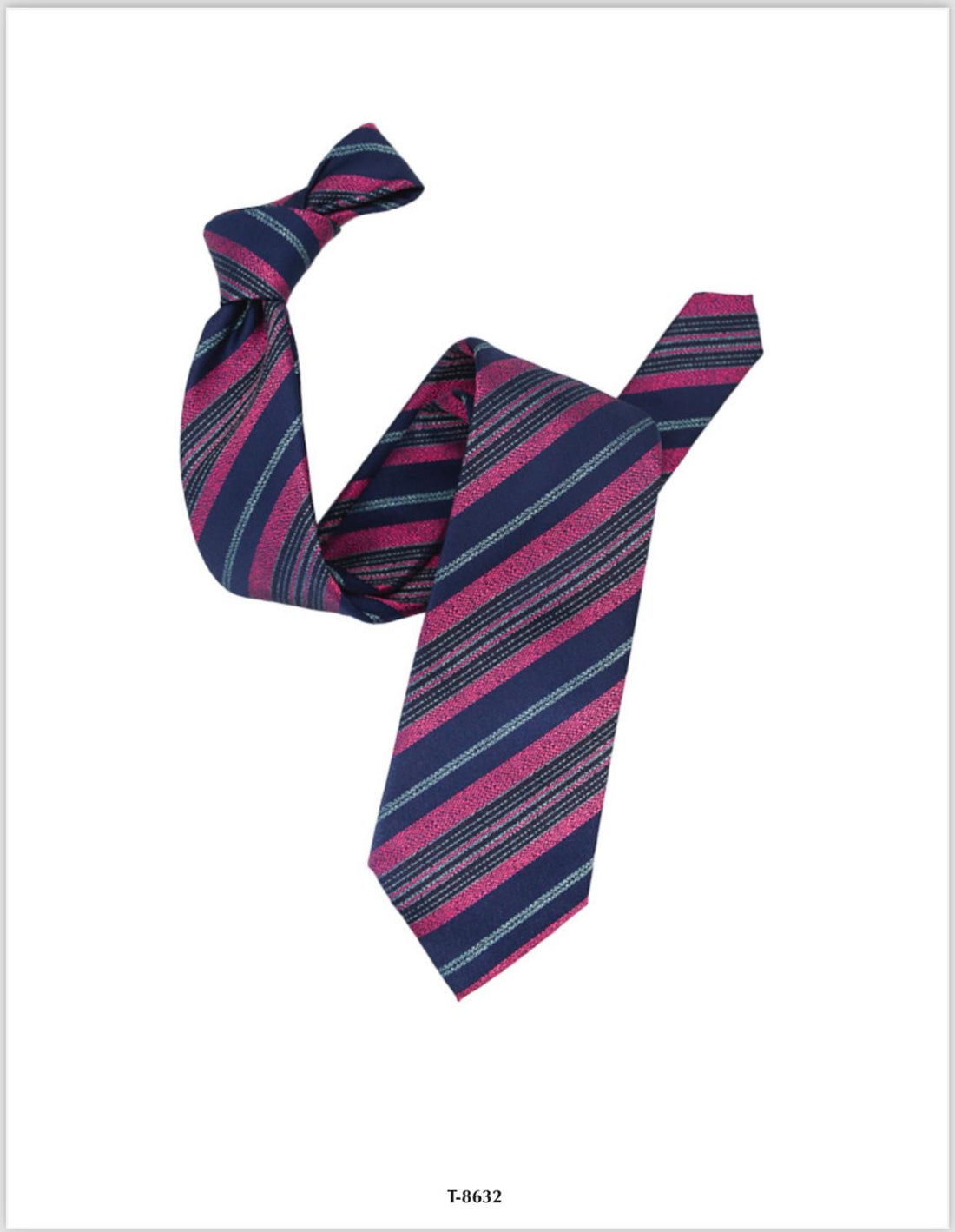 Fuchsia Striped Italian Silk Tie & Pocket Square Set