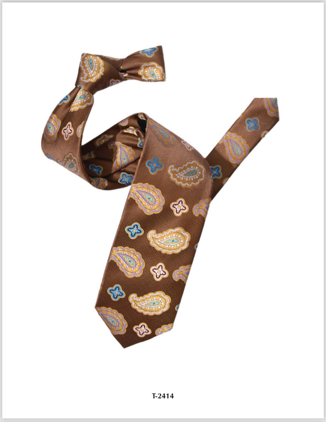 Vintage Brown Rust & Blue Paisley Tie