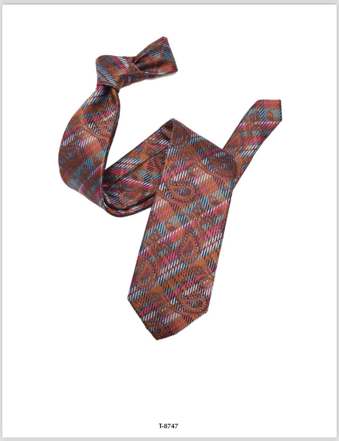 Red Blue 100% Silk Neck Tie 3.5" Width Italy 75"