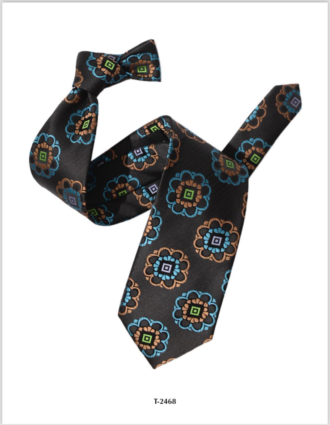 Mens Paisley Stripe Floral Pattern Jacquard Necktie