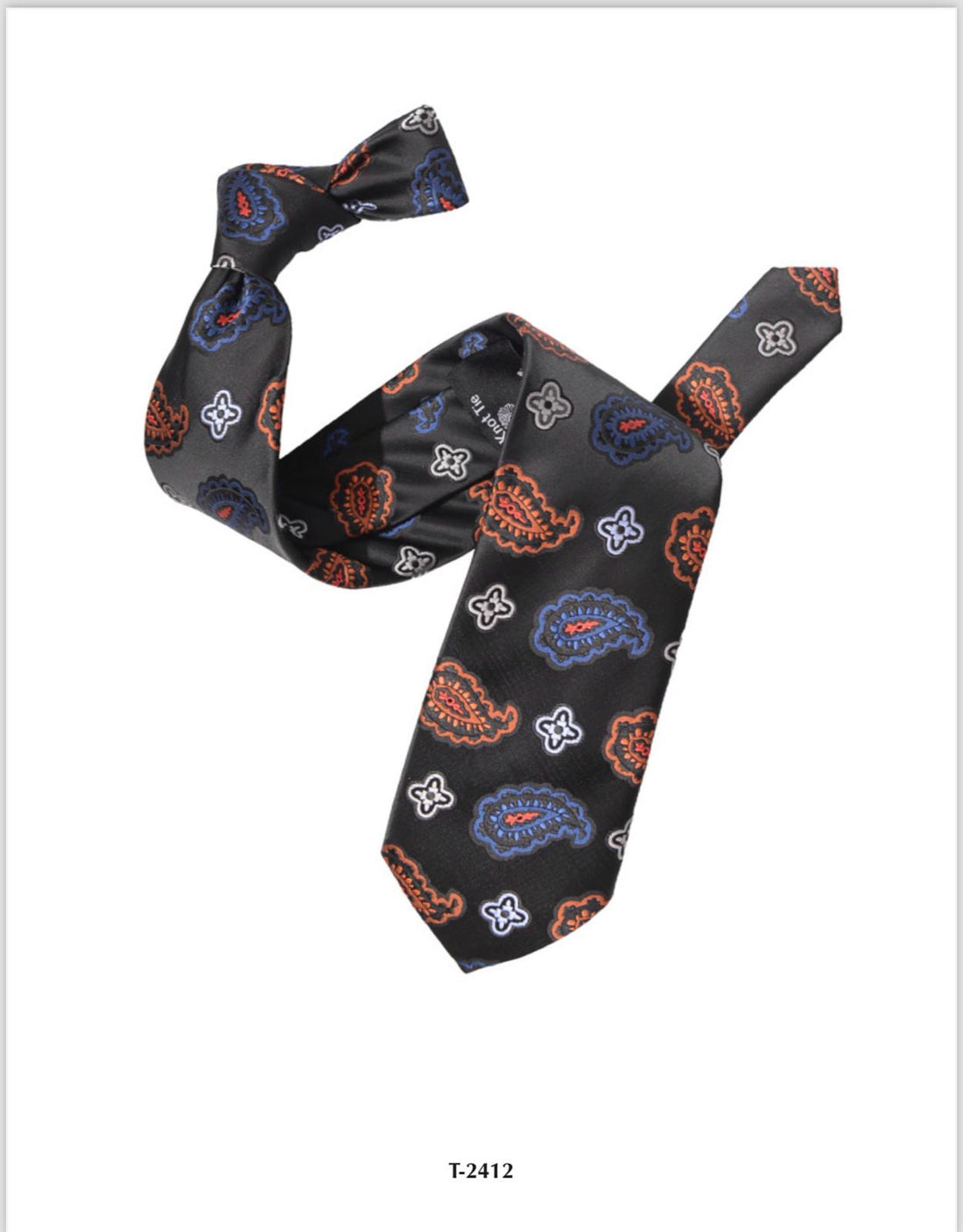 Navy and Black Paisley Tie