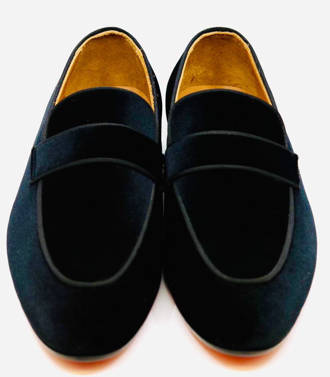Connaisseur - Black velvet dress loafer with leather sole