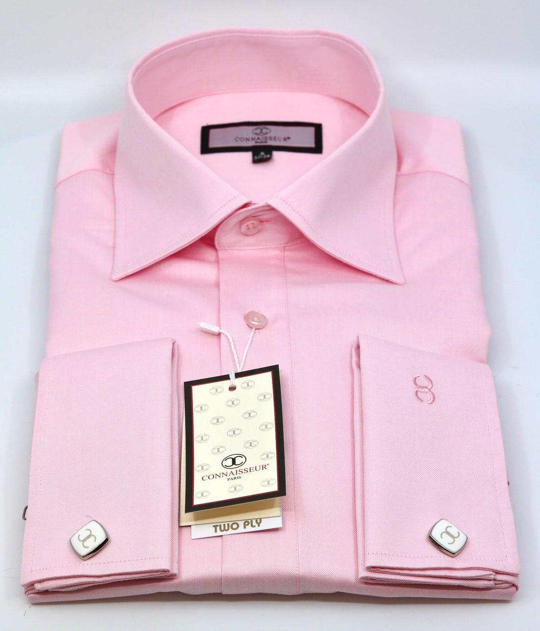 Connaisseur - Light pink slim fit Dress Shirt with Italian collar