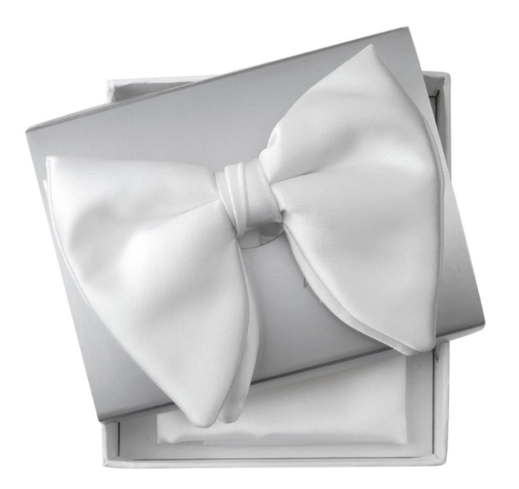 Connaisseur - White blend Butterfly Bow Tie with pocket square