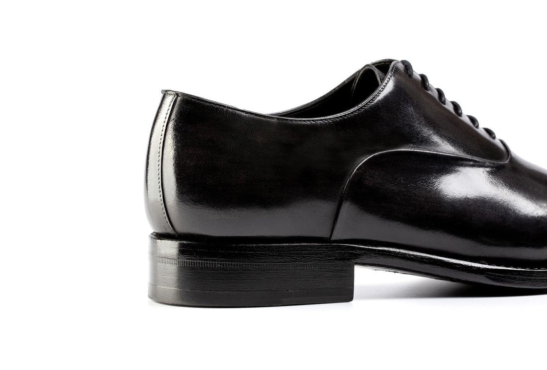 Terracciano - Stained grey cup toe Oxford dress shoes