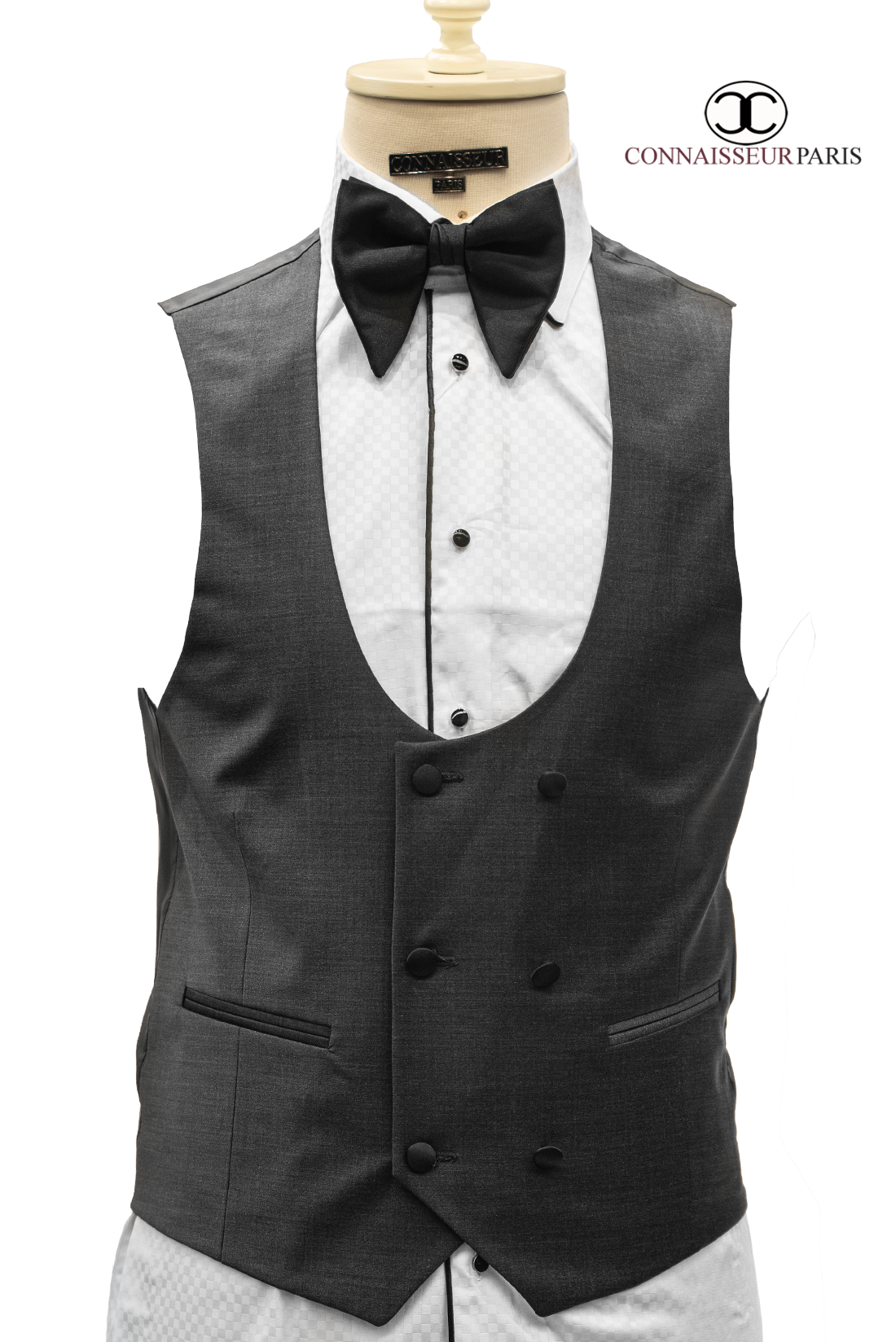 Connaisseur - Charcoal Grey Shawl Lapel 3-Piece Slim Fit Tuxedo