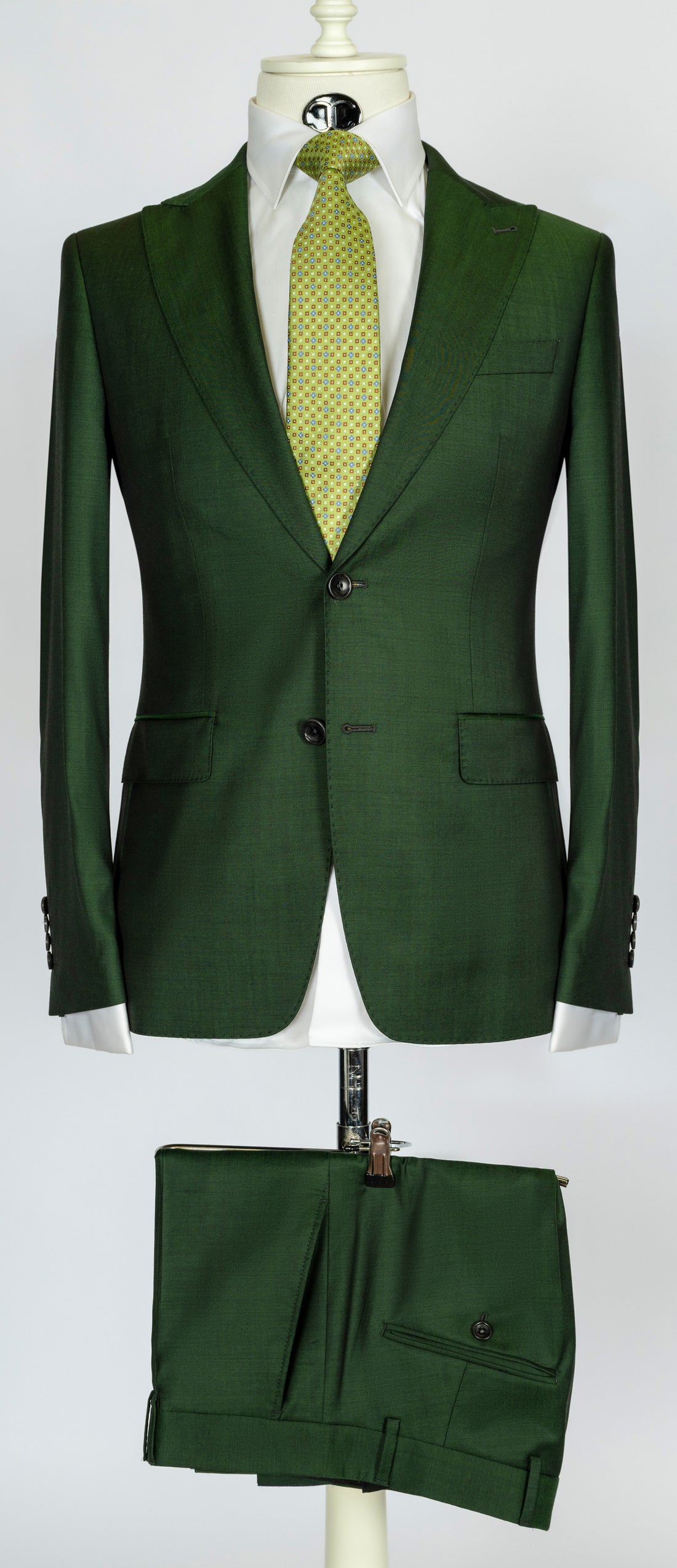Tollegno - Forest green classic 2-piece slim fit suit