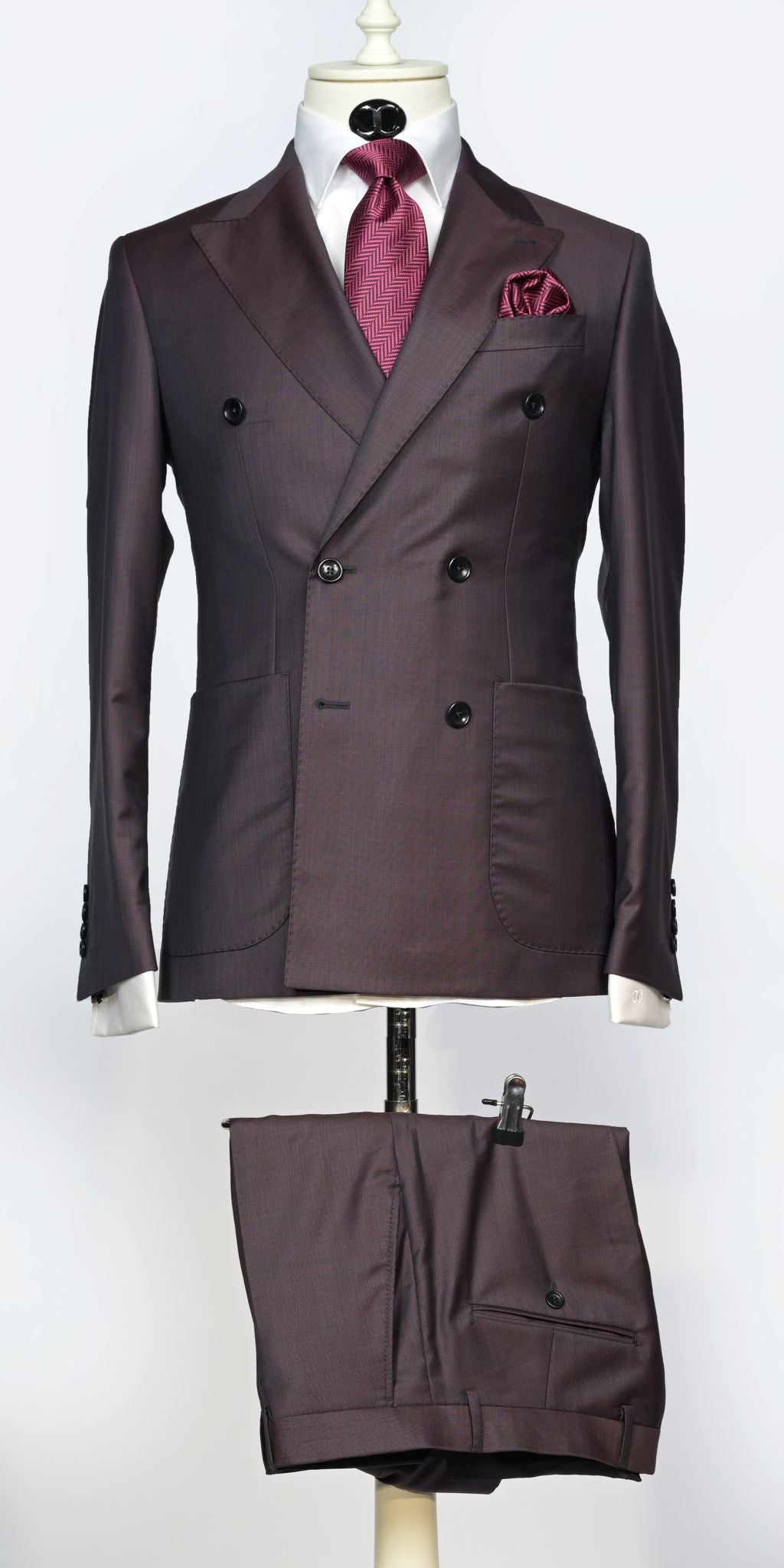 Lanificio Mario - Plum purple double breasted 2 - piece slim