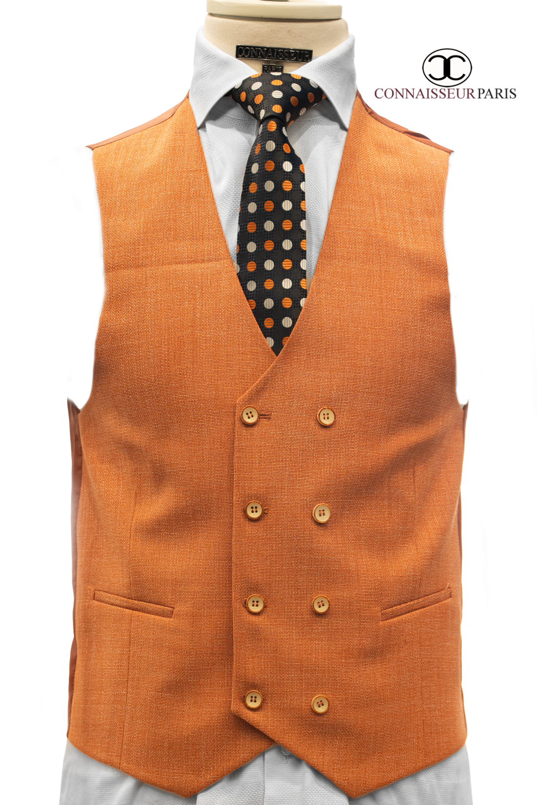 Vercelli - Orange Patch Pocket Elbow Patch Tweed 3-Piece Slim Fit Suit