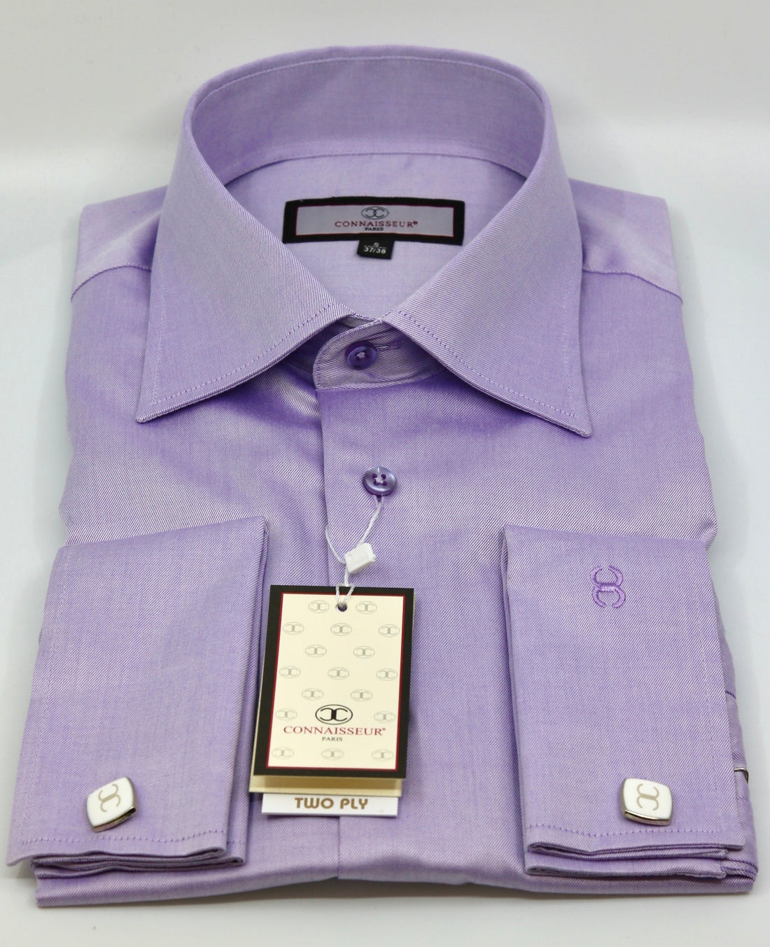 Connaisseur -  Lavender slim fit Dress Shirt with Italian collar