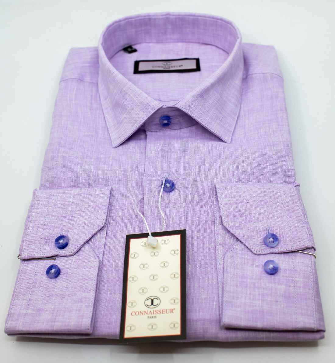 Connaisseur - Lavender linen slim fit dress shirt
