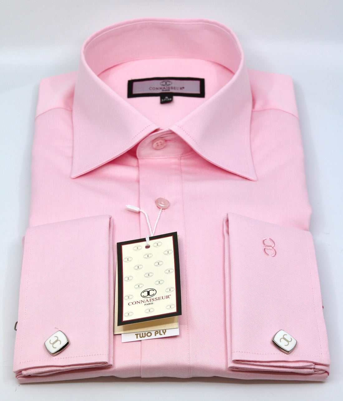 Connaisseur -  Light pink slim fit Dress Shirt with Italian collar