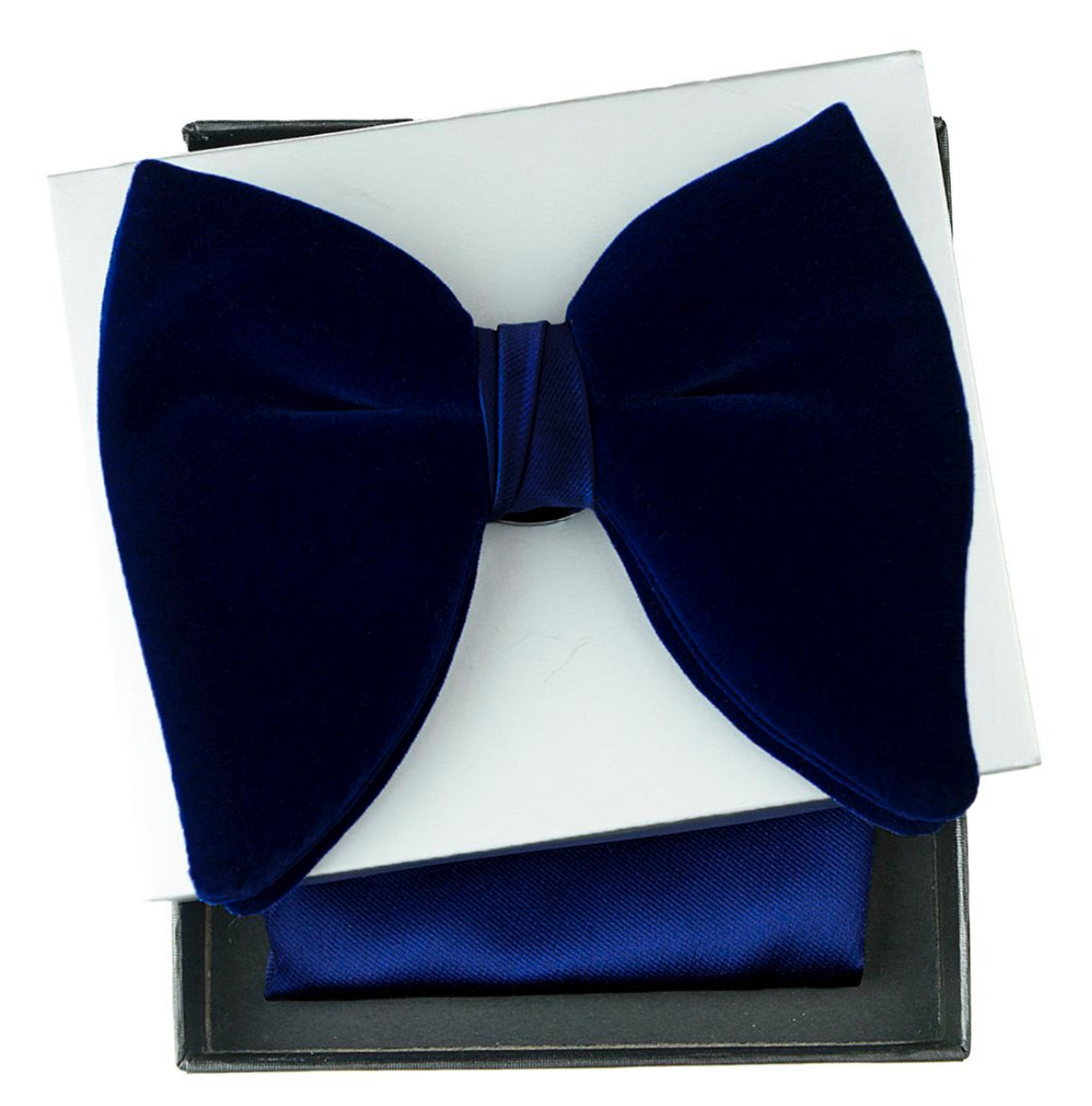 Connaisseur - Royal blue Velvet Butterfly Bow Tie with pocket square
