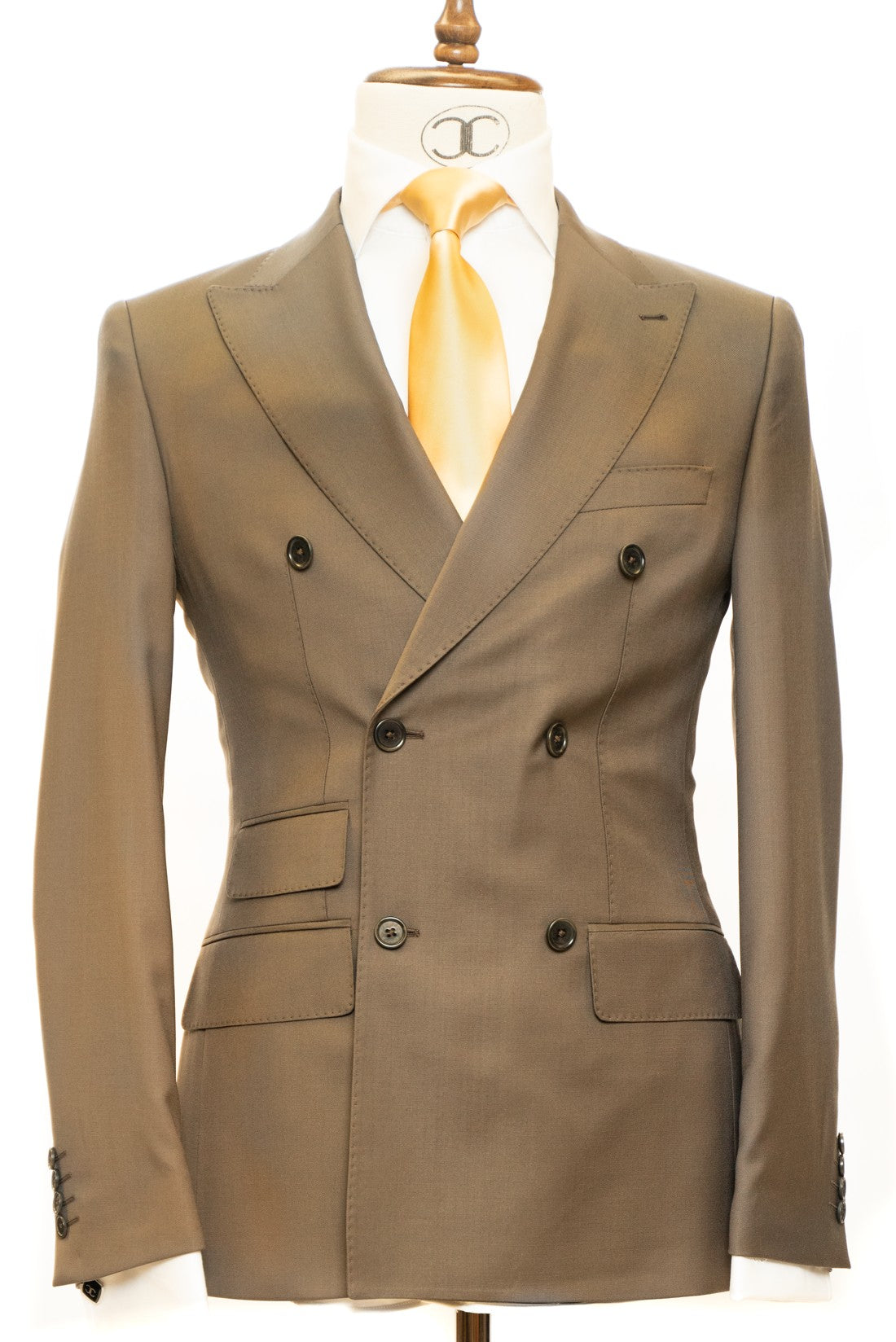 Finitura Felice- Coffee Brown Classic Double Breasted Slim Fit 2-Piece Suit