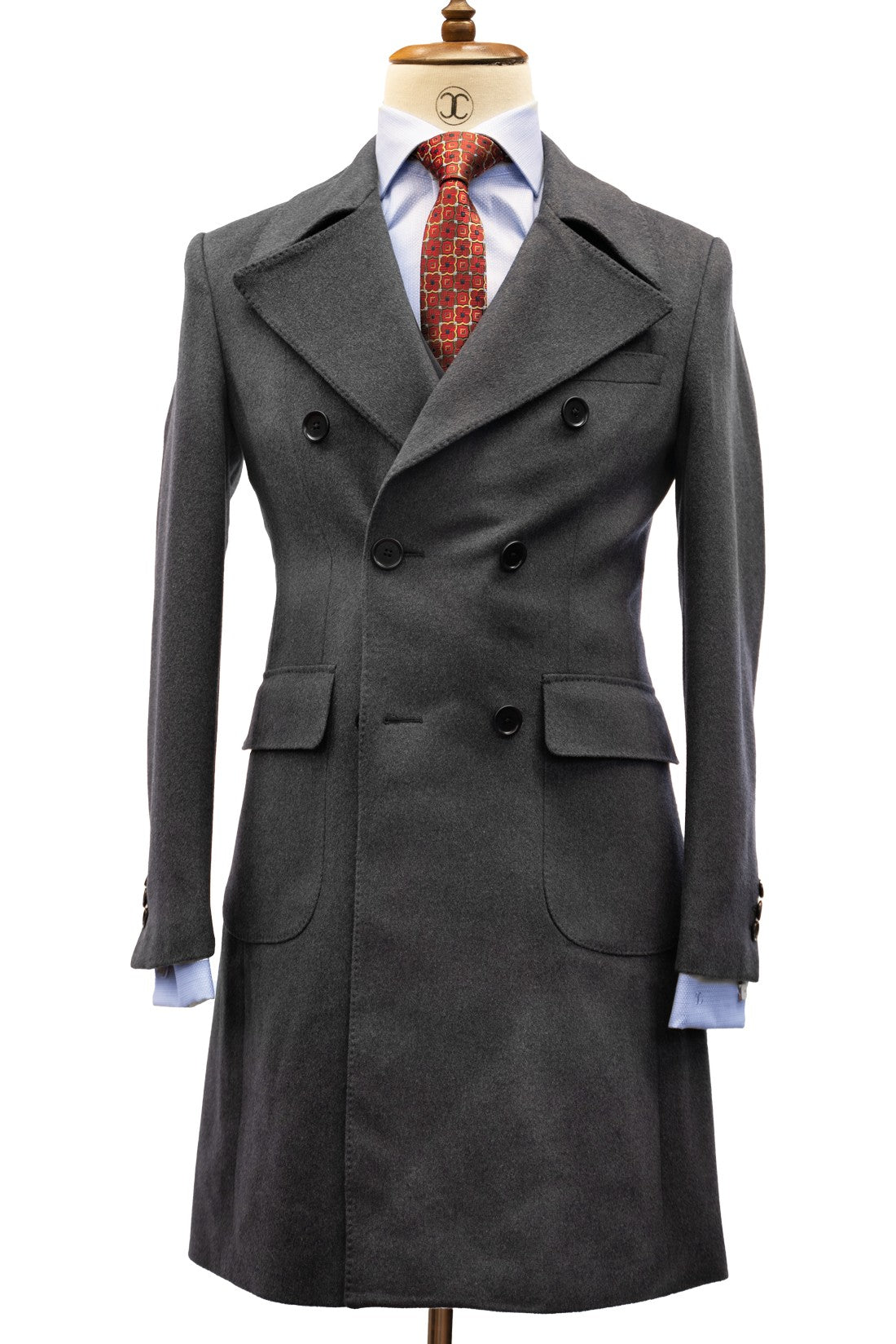 CONNAISSEUR PARIS - Gentleman's Grey Cashmere Wool Slim Fit Overcoat