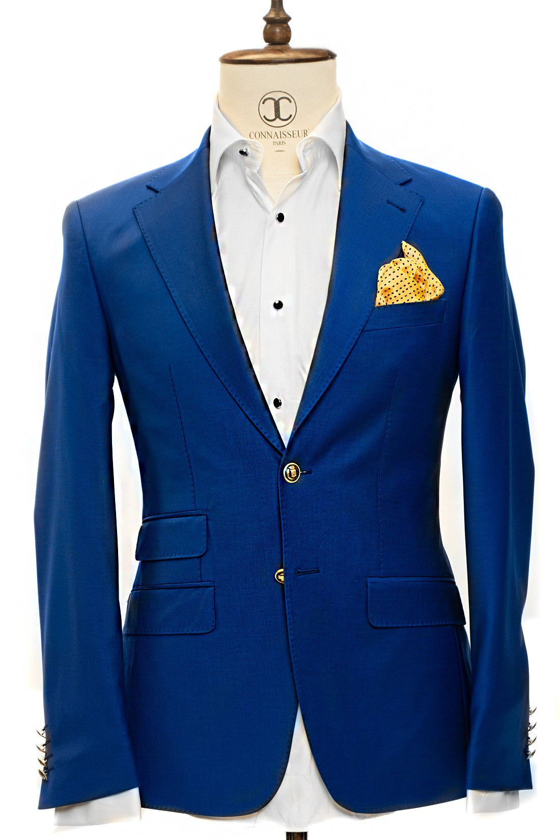 Lanificio Mario - Royal Blue Slim Fit Blazer with Metal Buttons