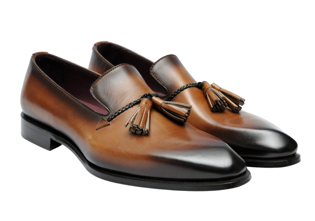 Filangieri - Stained Brown Leather Dress Shoe with Tassel