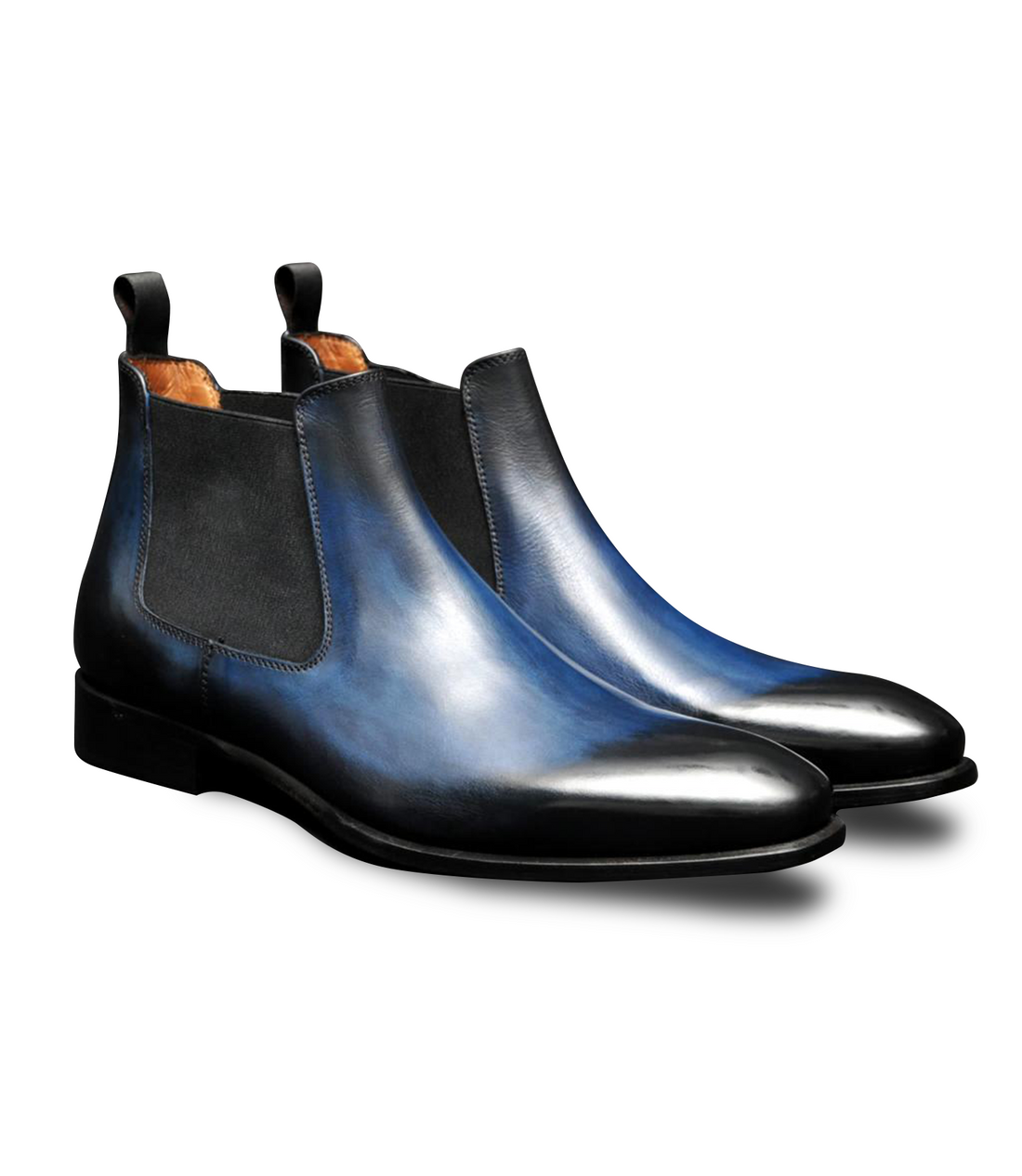 FILANGIERI - STAINED BLUE LEATHER CHELSEA BOOT