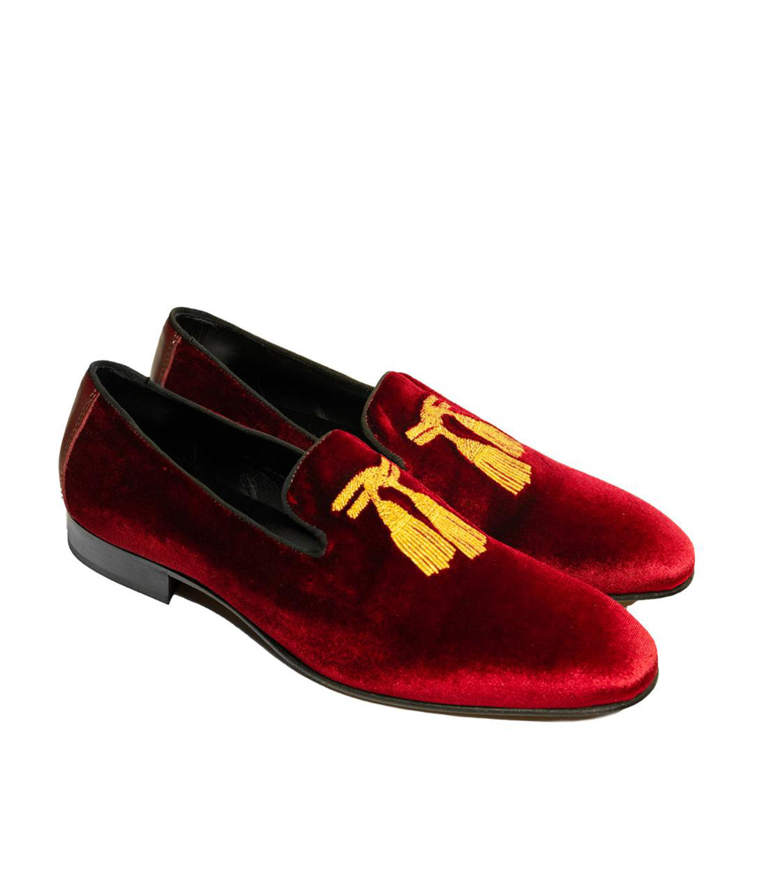 Andrea Nobile -  Burgundy Suede Loafers with Tassel Embroidery