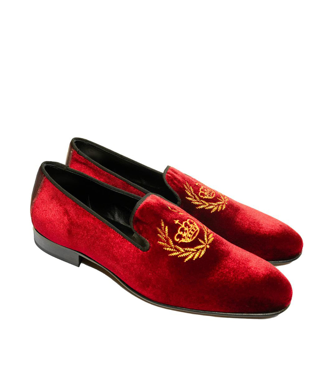 Andrea Nobile - Burgundy Suede Loafers with Crown Embroidery