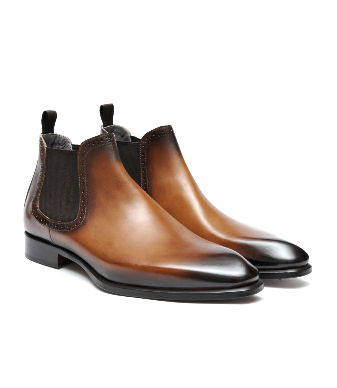 FILANGIERI - STAINED BROWN LEATHER CHELSEA BOOT