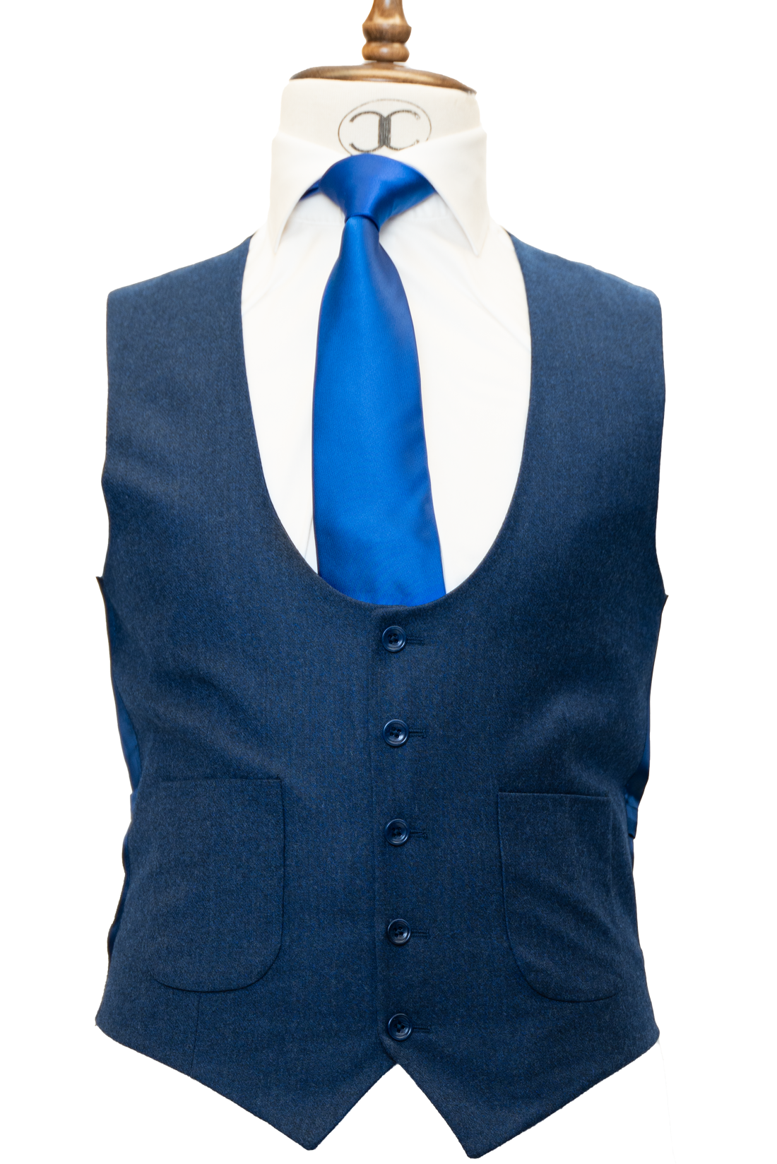 Zignone - Dark Blue Cashmere 3-Piece Fit Slim Fit Suit with Patch Pockets