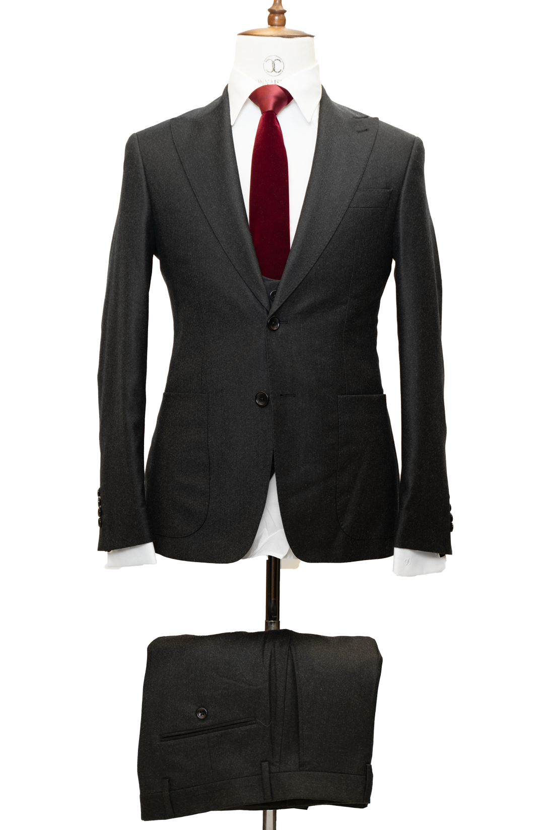 Zignone - Black Cashmere 3-Piece Fit Slim Fit Suit with Patch Pockets