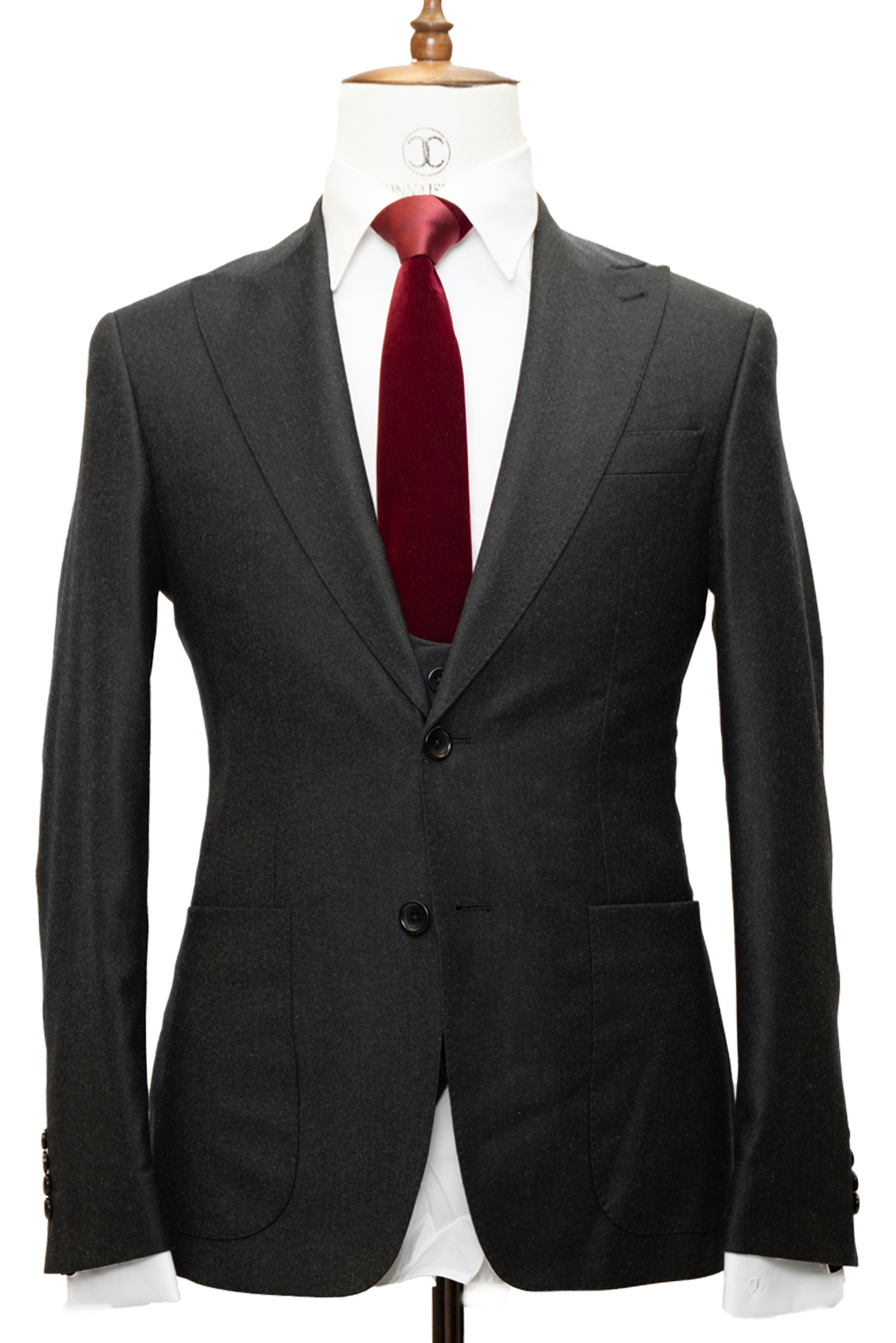 Zignone - Black Cashmere 3-Piece Fit Slim Fit Suit with Patch Pockets ...