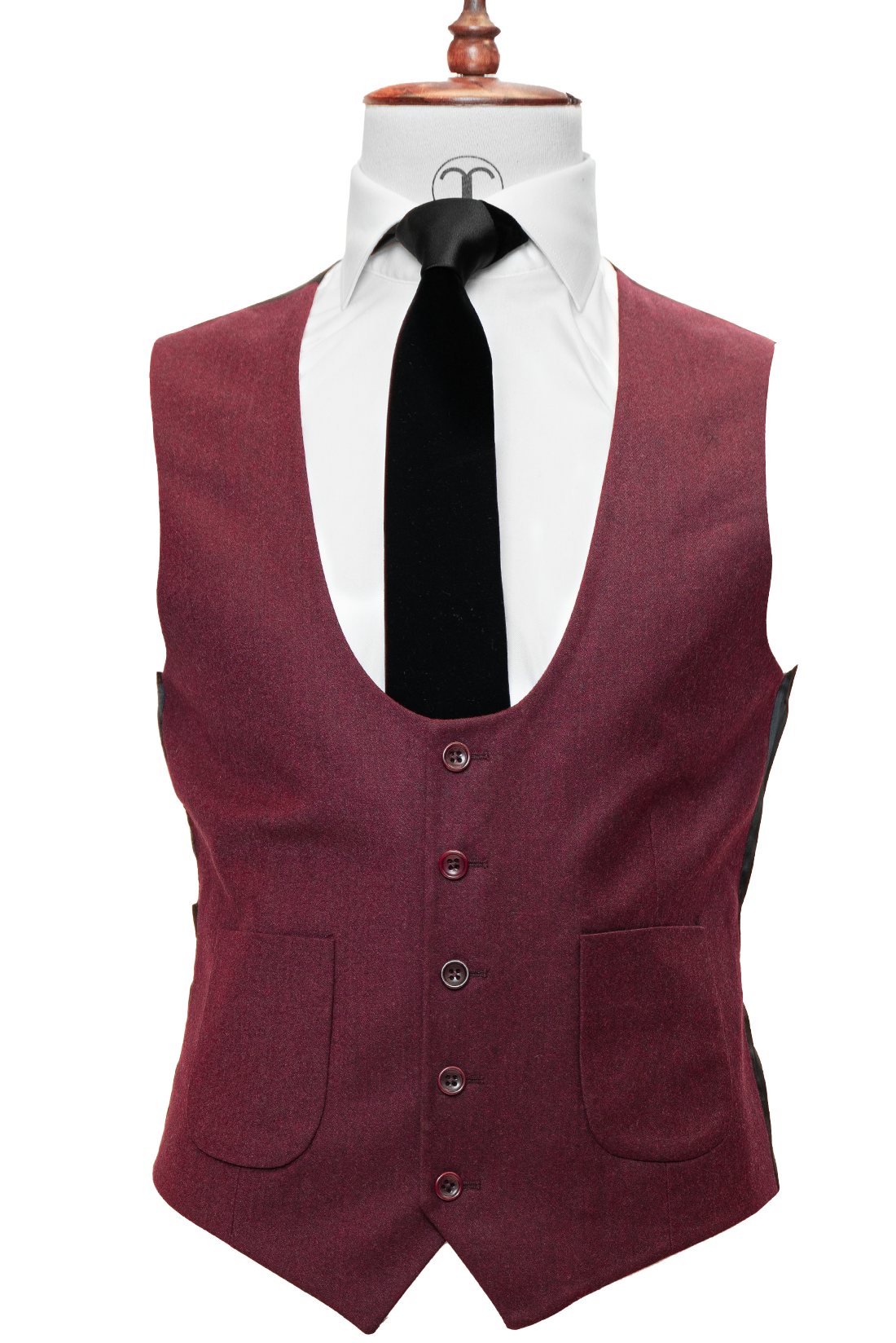Zignone - Burgundy Cashmere 3-Piece Fit Slim Fit Suit with Patch Pockets