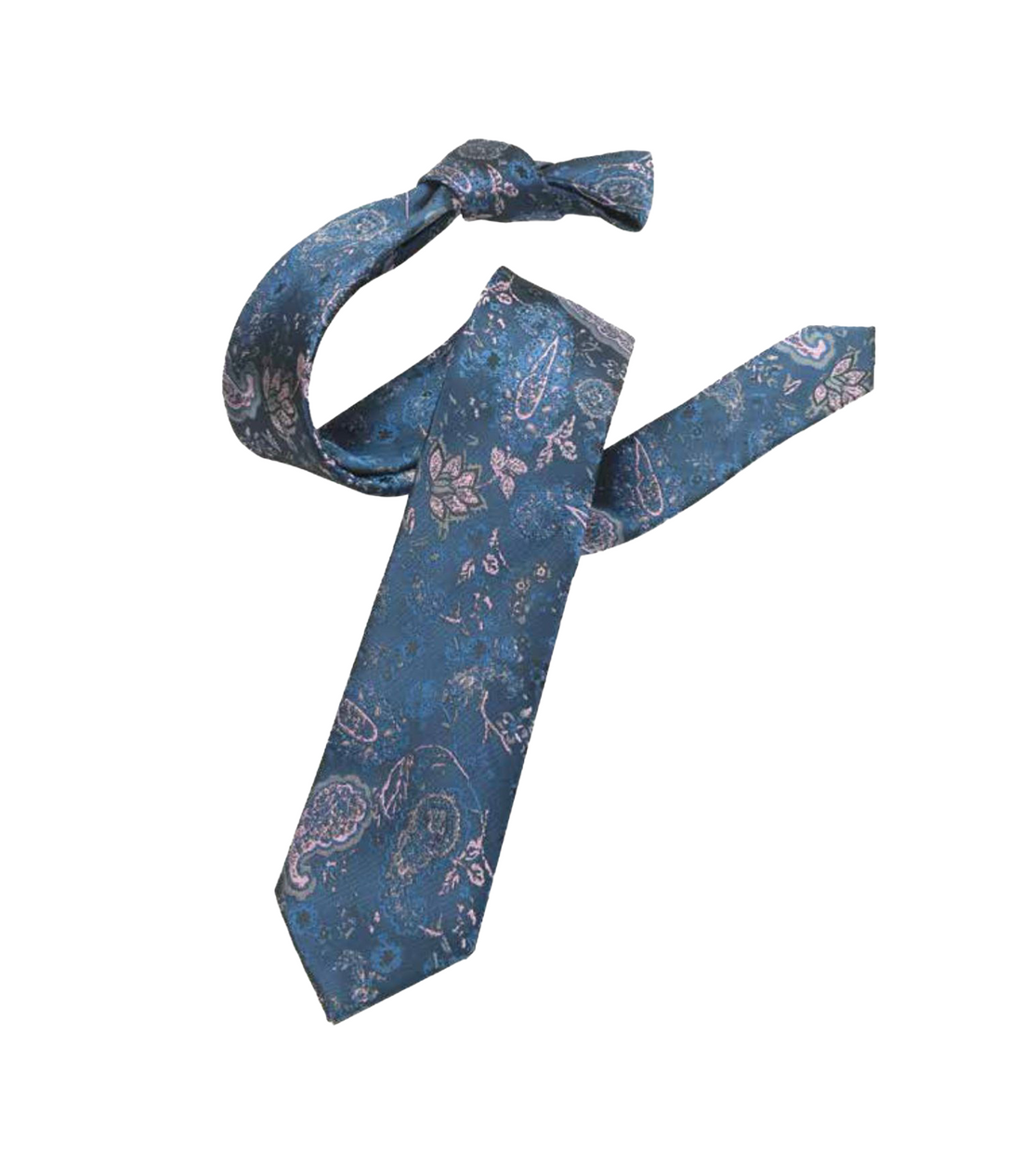 Connaisseur - Blue with Pink Paisley Medium Tie