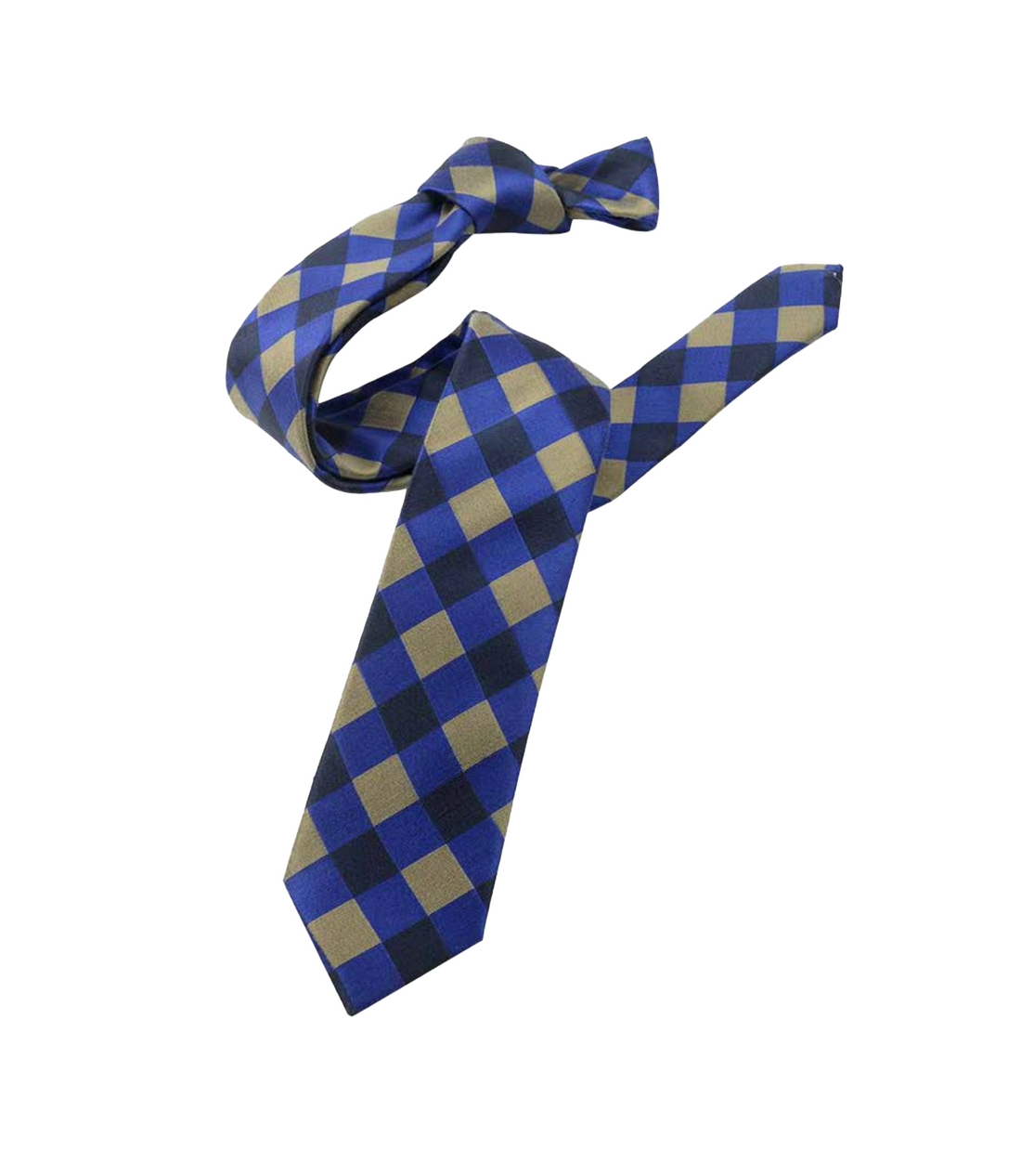 Connaisseur - Blue with Tan Checked Medium Tie