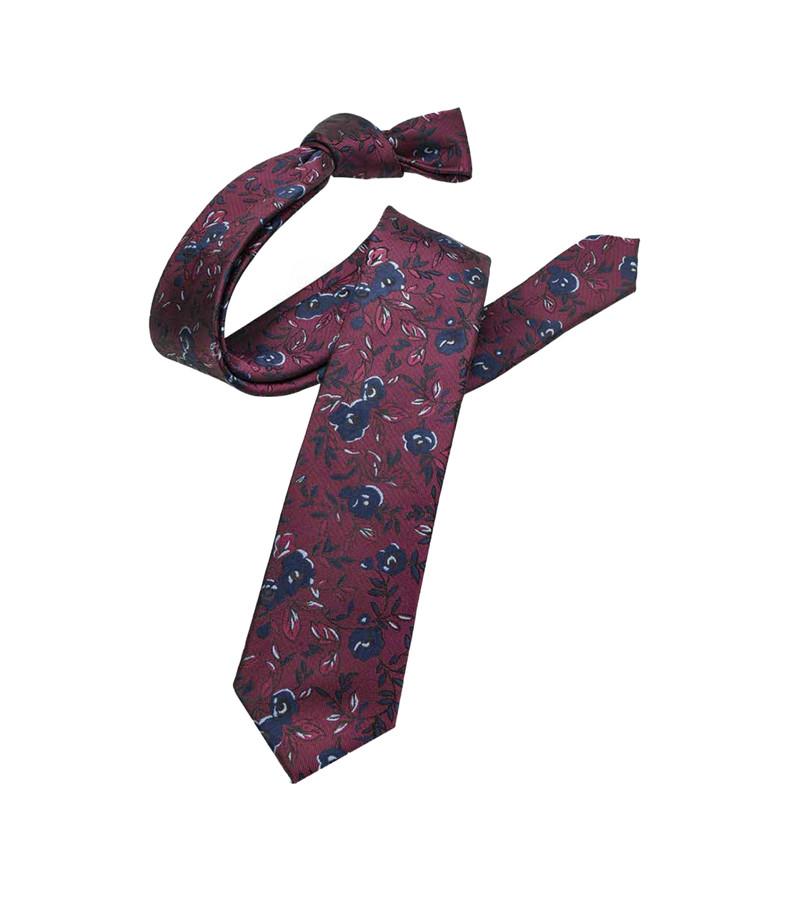 Connaisseur - Red with Navy Blue Paisley Medium Tie