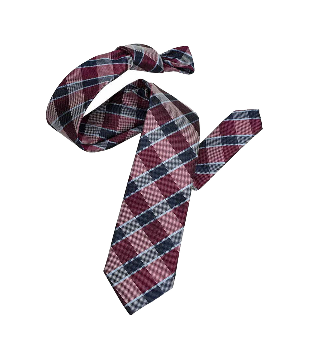 Connaisseur - Burgundy with Black Striped Jacquard Medium Tie