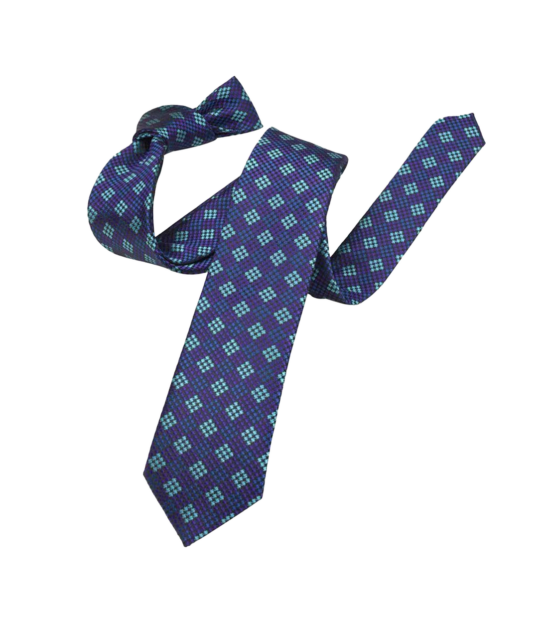 Connaisseur - Purple with Turquoise Polka Dot Jacquard Medium Tie